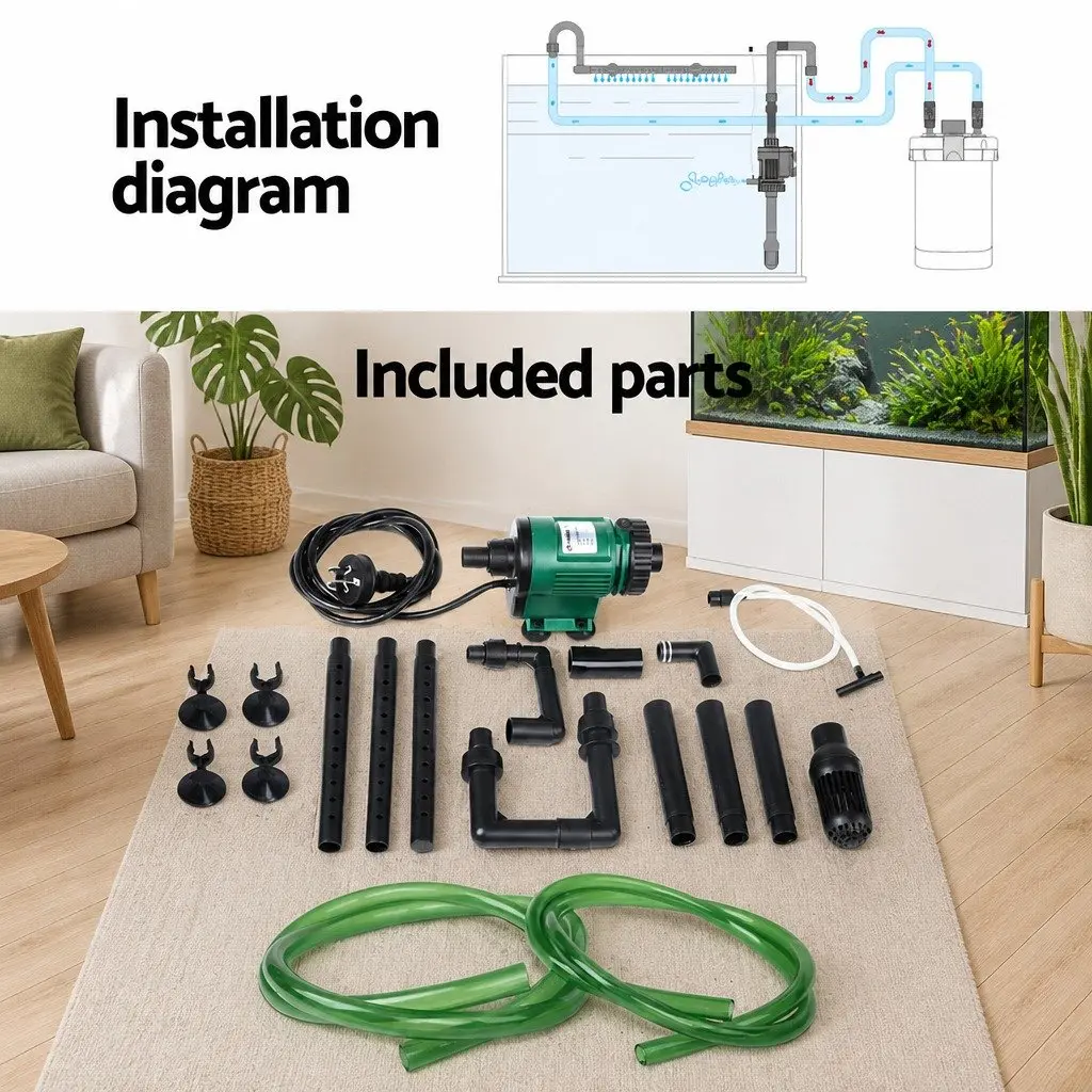 External Canister Aquarium Filter Pump 1250L/H 4 Stage Filtration 250 Litres