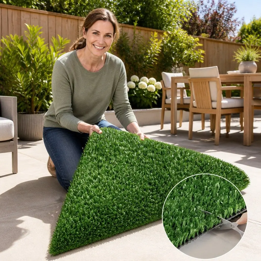 Artificial Grass Synthetic Lawn Turf Olive Green 1m x 20m 17mm Roll