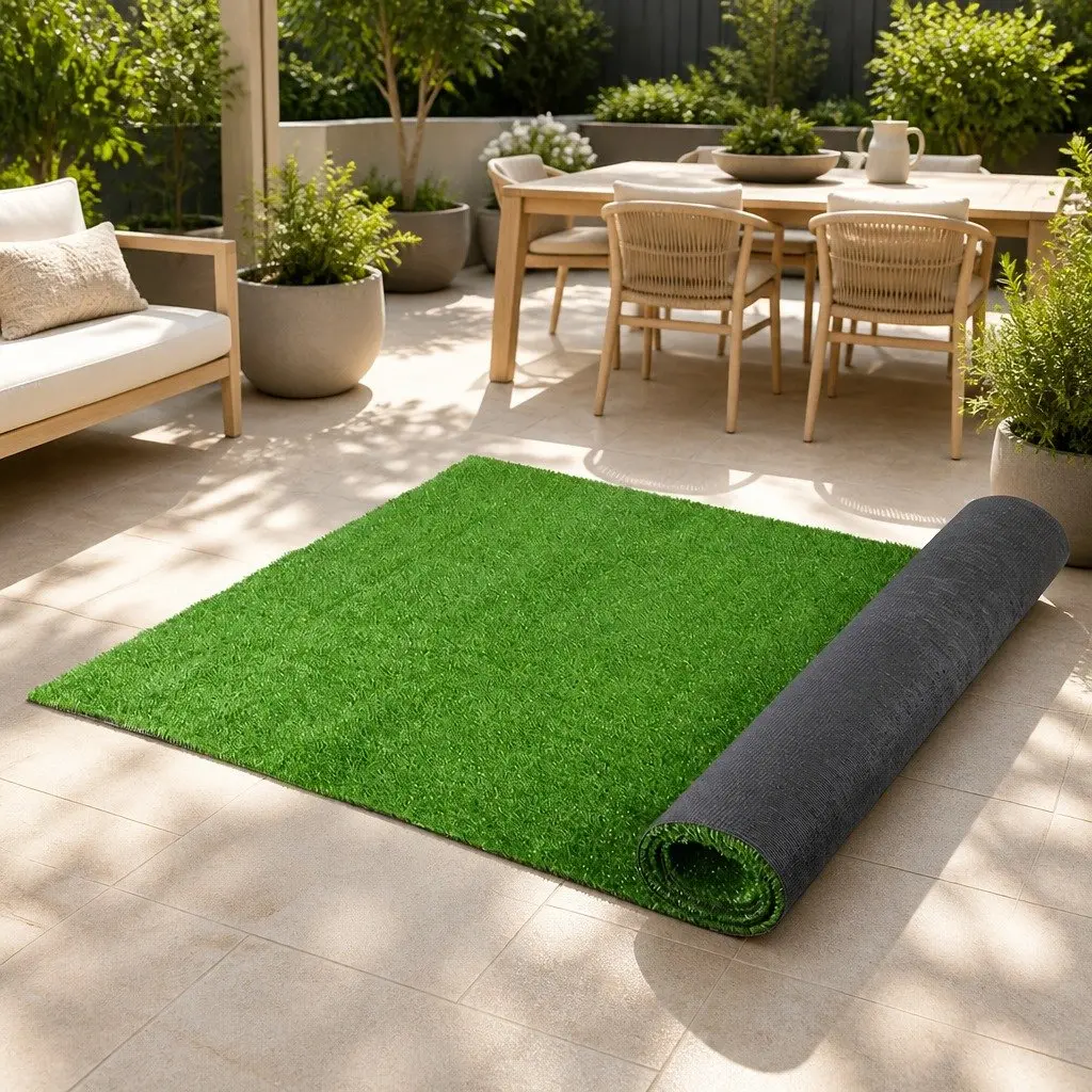 Artificial Grass Synthetic Lawn Turf Olive Green 1m x 20m 17mm Roll