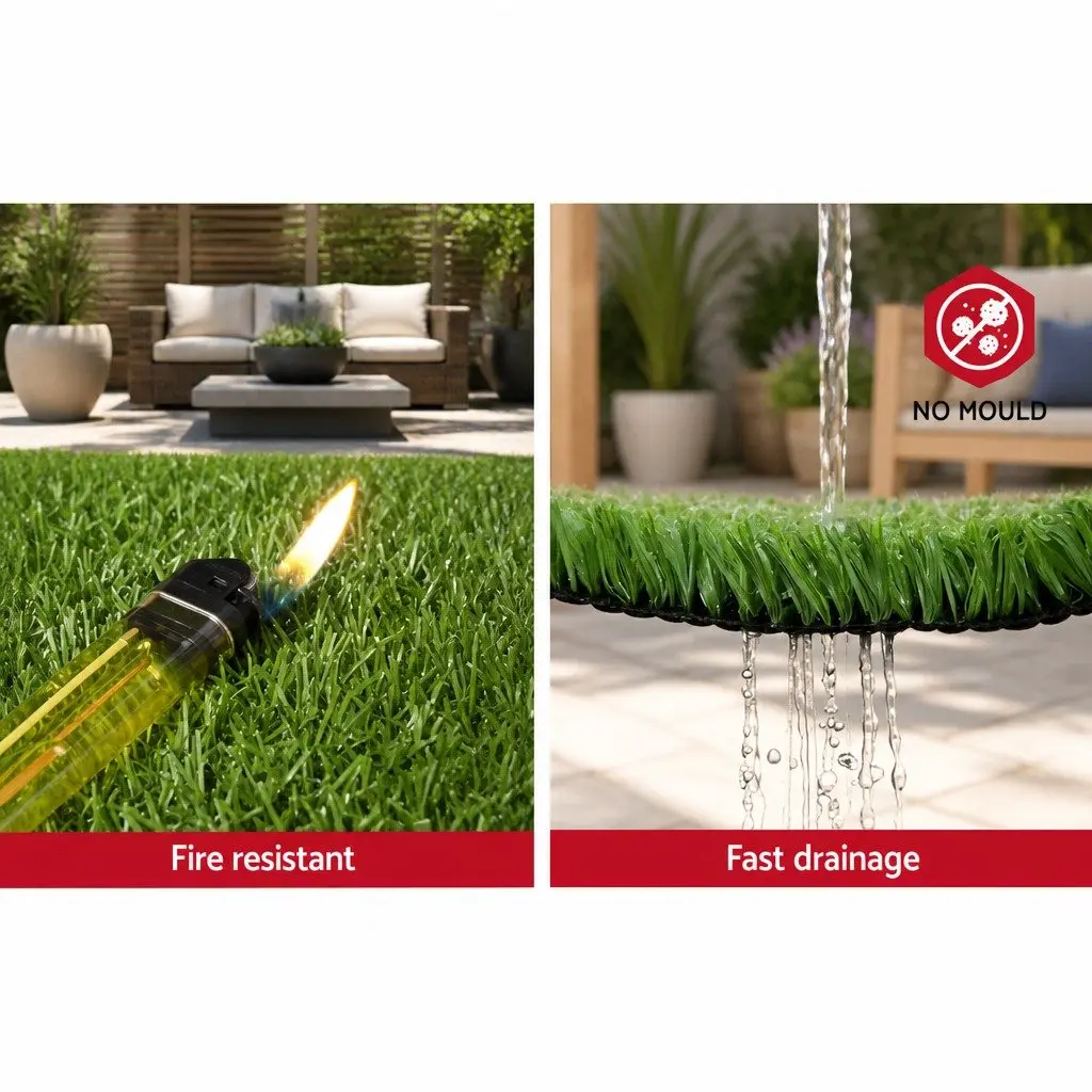 Olive Green Synthetic Turf 2m x 5m