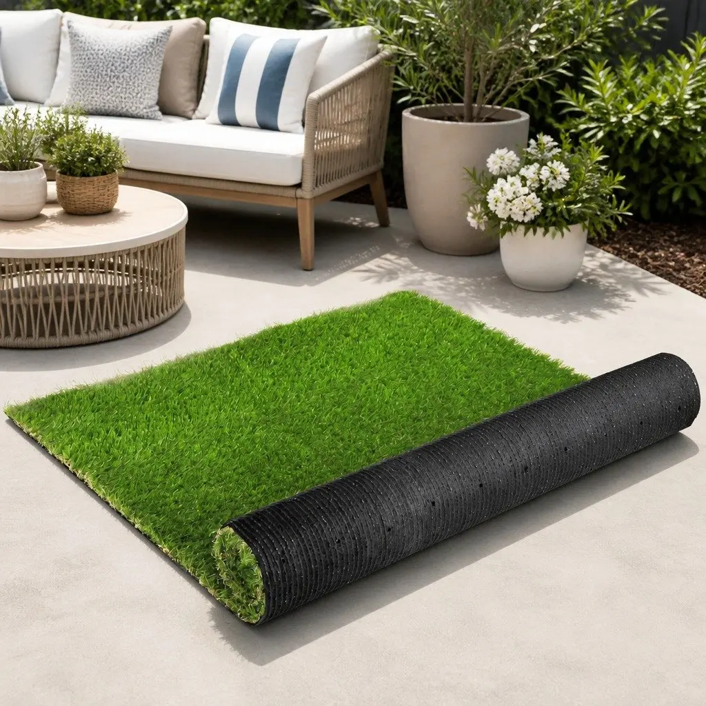Artificial Grass Synthetic Turf 30mm Thick 1m x 20m Roll Fake Lawn Garden