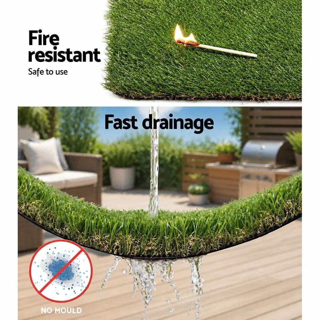 Artificial Grass 40mm Synthetic Turf Green 2m x 5m