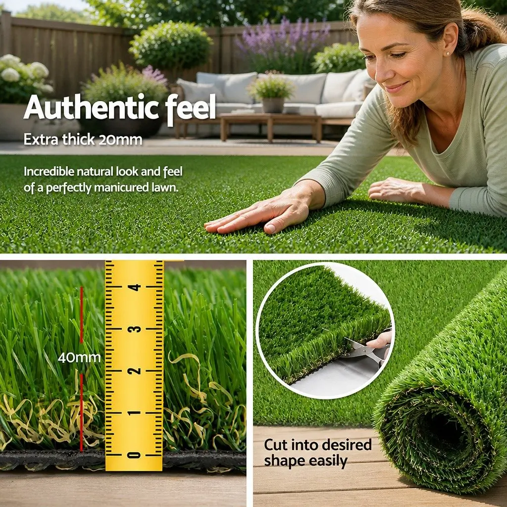 Artificial Grass 40mm Synthetic Turf Green 2m x 5m