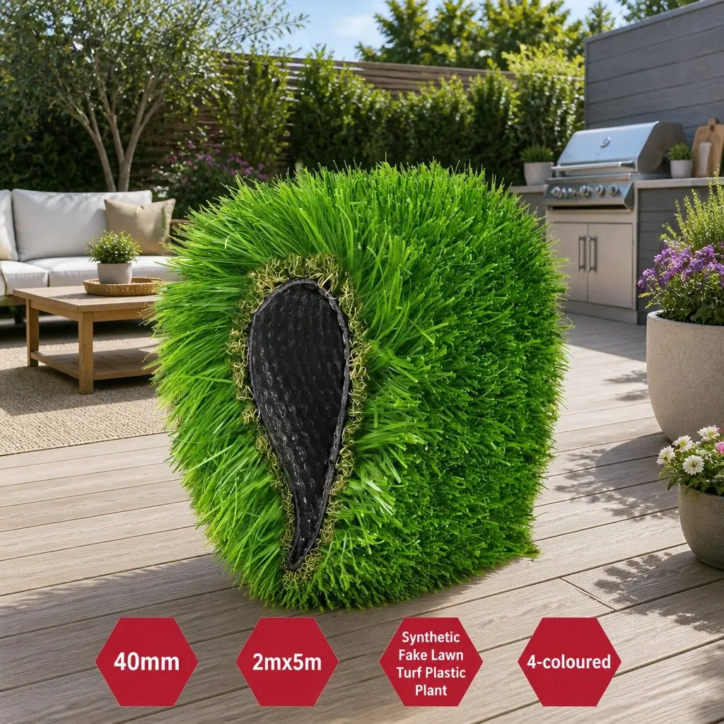 Artificial Grass 40mm Synthetic Turf Green 2m x 5m