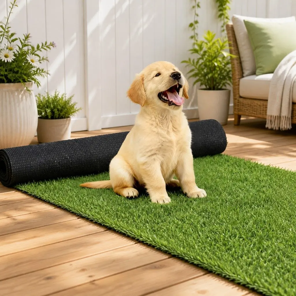 Artificial Grass Turf Rug Synthetic Lawn Mat 15mm Olive Green