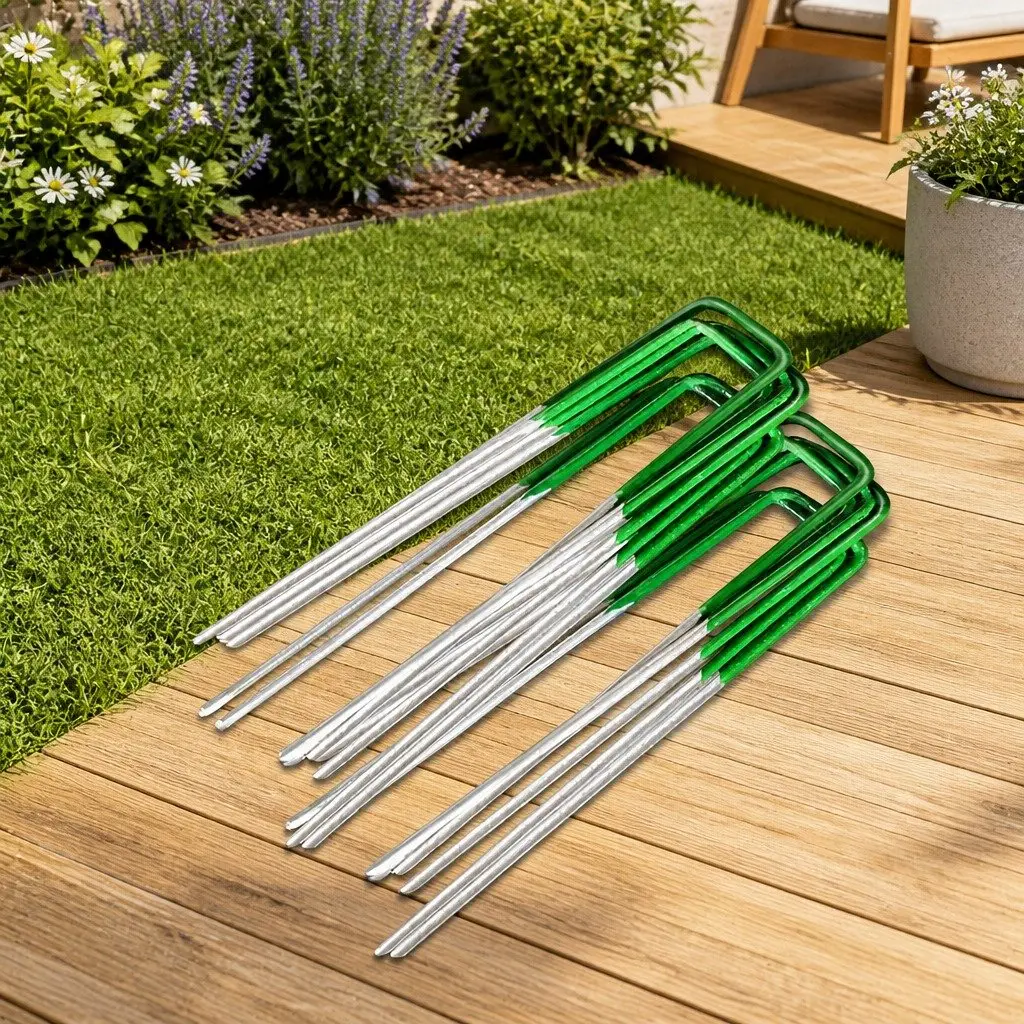 Synthetic Grass Pins U-Shape Galvanized Steel 150mm Long 3mm Thick