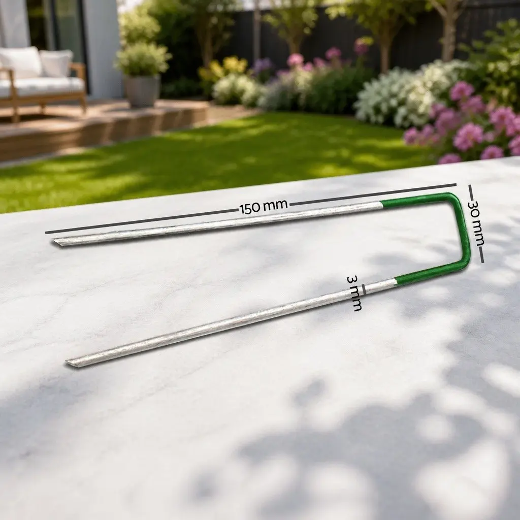 Synthetic Grass Pins U-Shape Galvanized Steel 150mm Long 3mm Thick