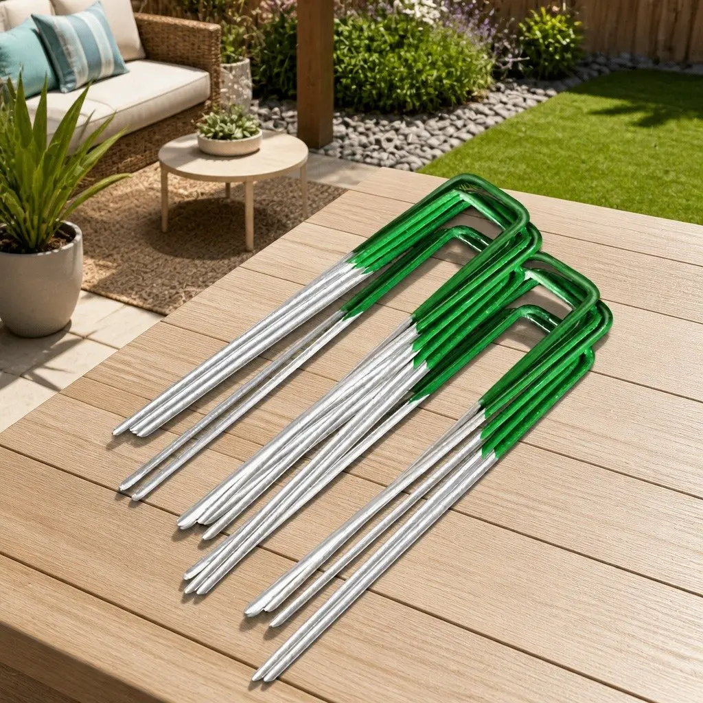 Synthetic Grass Pins 200pcs U-Shape Pegs Artificial Turf Lawn Garden Weed Mat