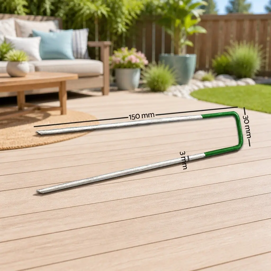 Synthetic Grass Pins 200pcs U-Shape Pegs Artificial Turf Lawn Garden Weed Mat