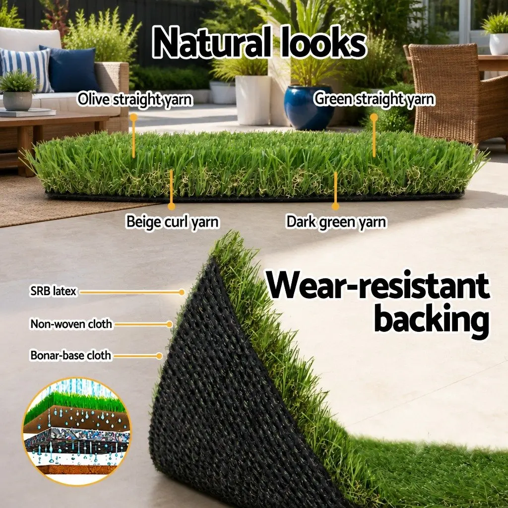 2m x 5m Synthetic Grass 30mm Pile