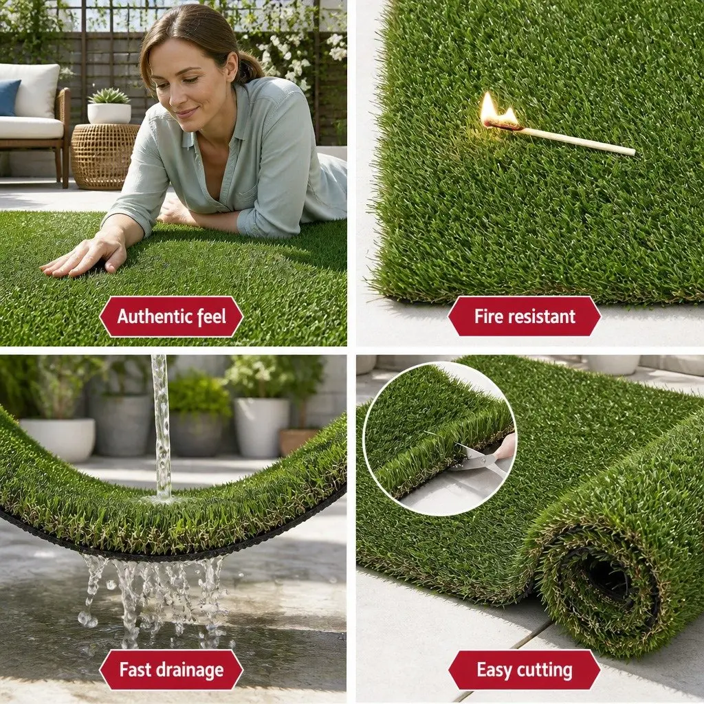 Artificial Grass Synthetic Turf 30mm Thick 2m x 5m Lawn Garden Landscape Fake