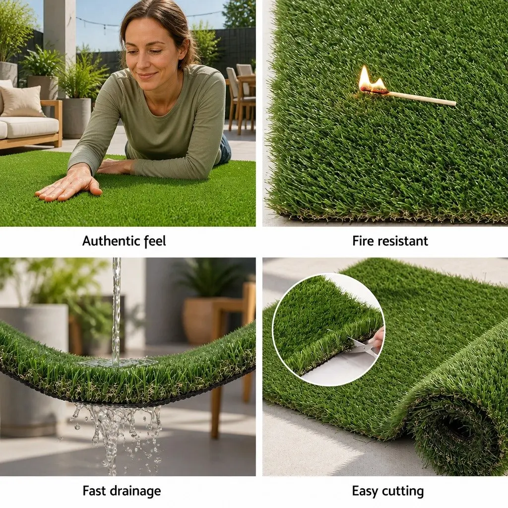 Artificial Grass Synthetic Lawn Turf 30mm Thick 2m x 5m Garden Outdoor