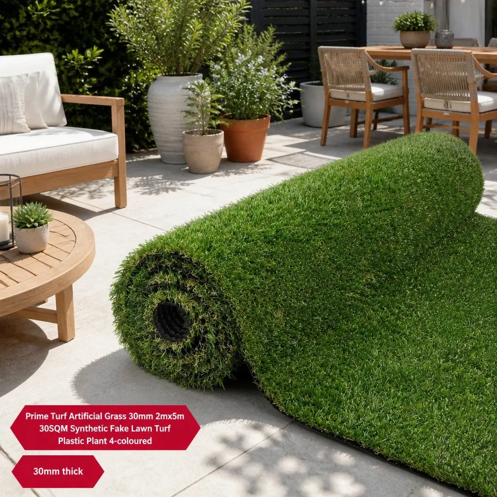 Artificial Grass Synthetic Lawn Turf 30mm Thick 2m x 5m Garden Outdoor