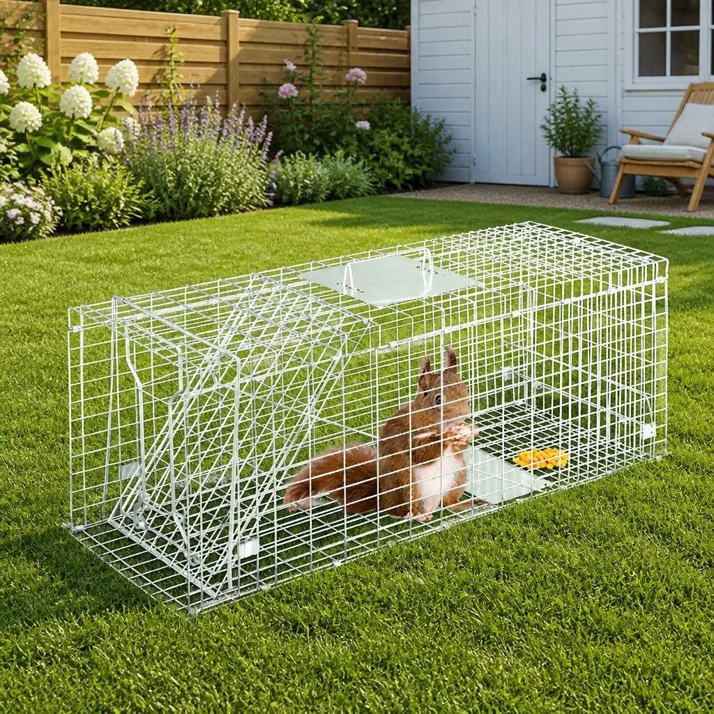 Humane Animal Trap Cage Collapsible 79x28cm Spring Door