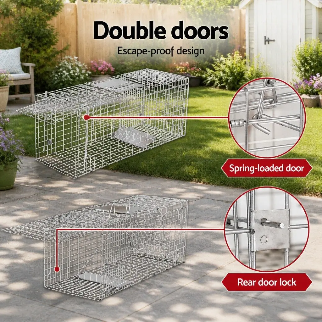 Humane Animal Trap Cage Collapsible 79x28cm Spring Door