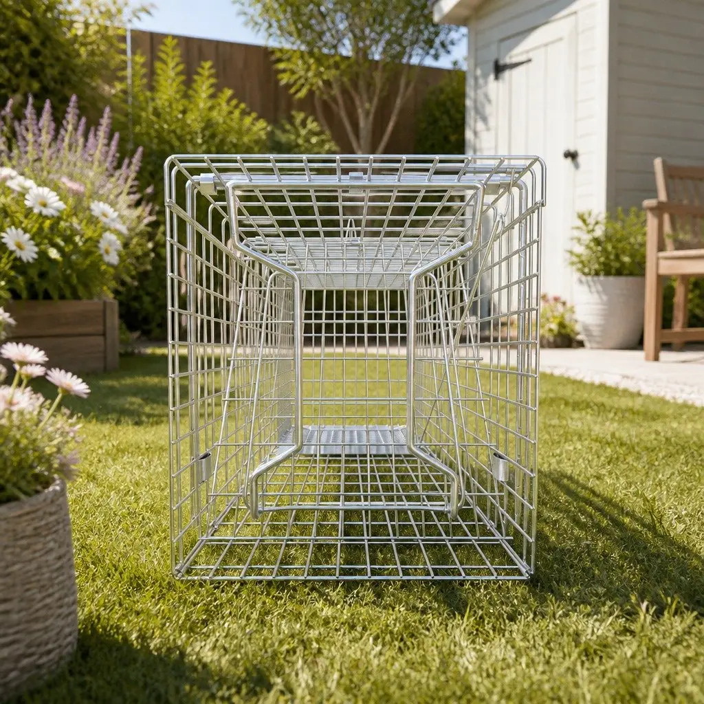 Humane Animal Trap Cage Collapsible 79x28cm Spring Door