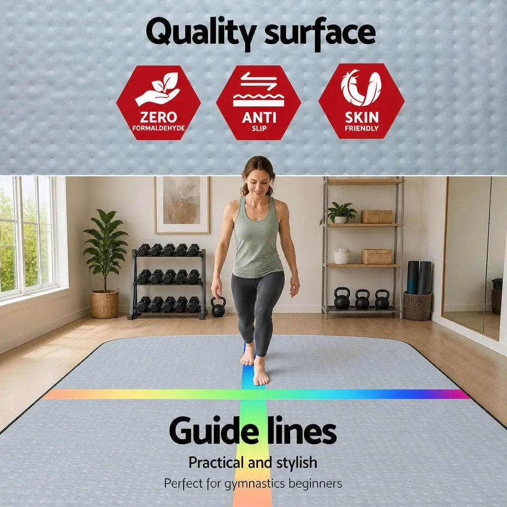 Air Track Gymnastics Mat Inflatable 3M Tumbling Exercise Mat with Electric Pump