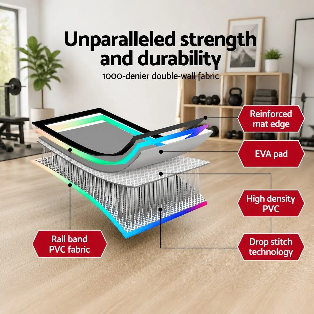 Air Track Gymnastics Mat Inflatable 3M Tumbling Exercise Mat with Electric Pump
