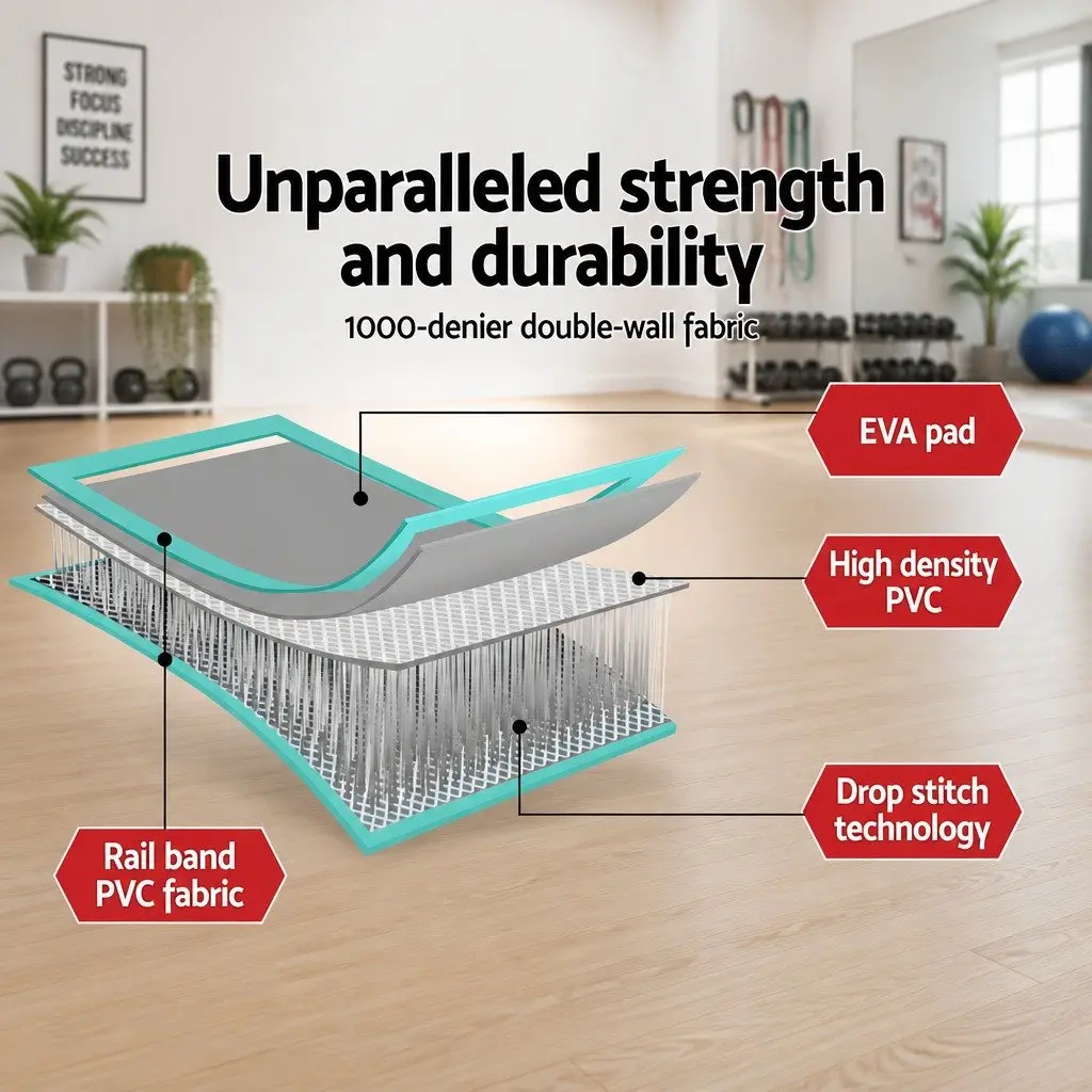 Air Track Mat 3M Inflatable Gymnastics Tumbling Exercise Mat with Electric Pump