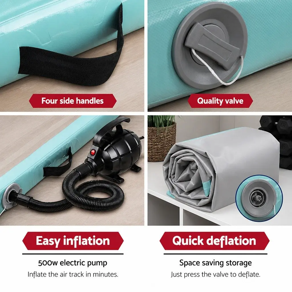 Air Track Mat 3M Inflatable Gymnastics Tumbling Exercise Mat with Electric Pump