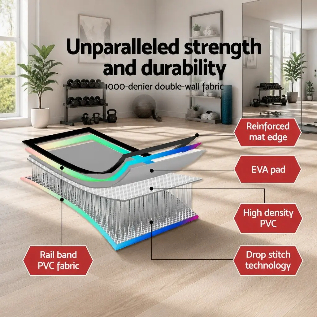 Air Track Inflatable Gymnastics Mat 3M Cushioned Landing Surface