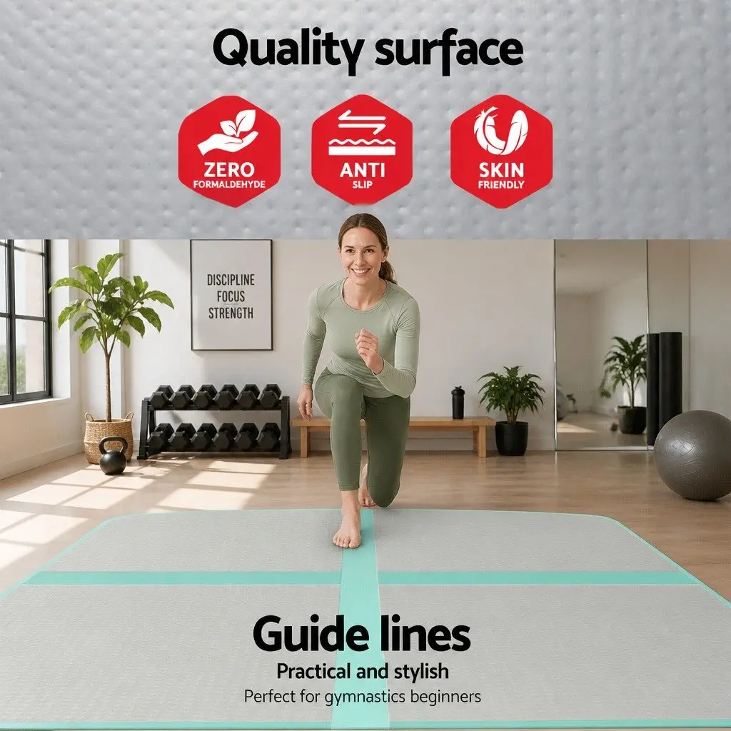 Air Track Mat Inflatable Gymnastics Tumbling 3M x 1M Fitness Training