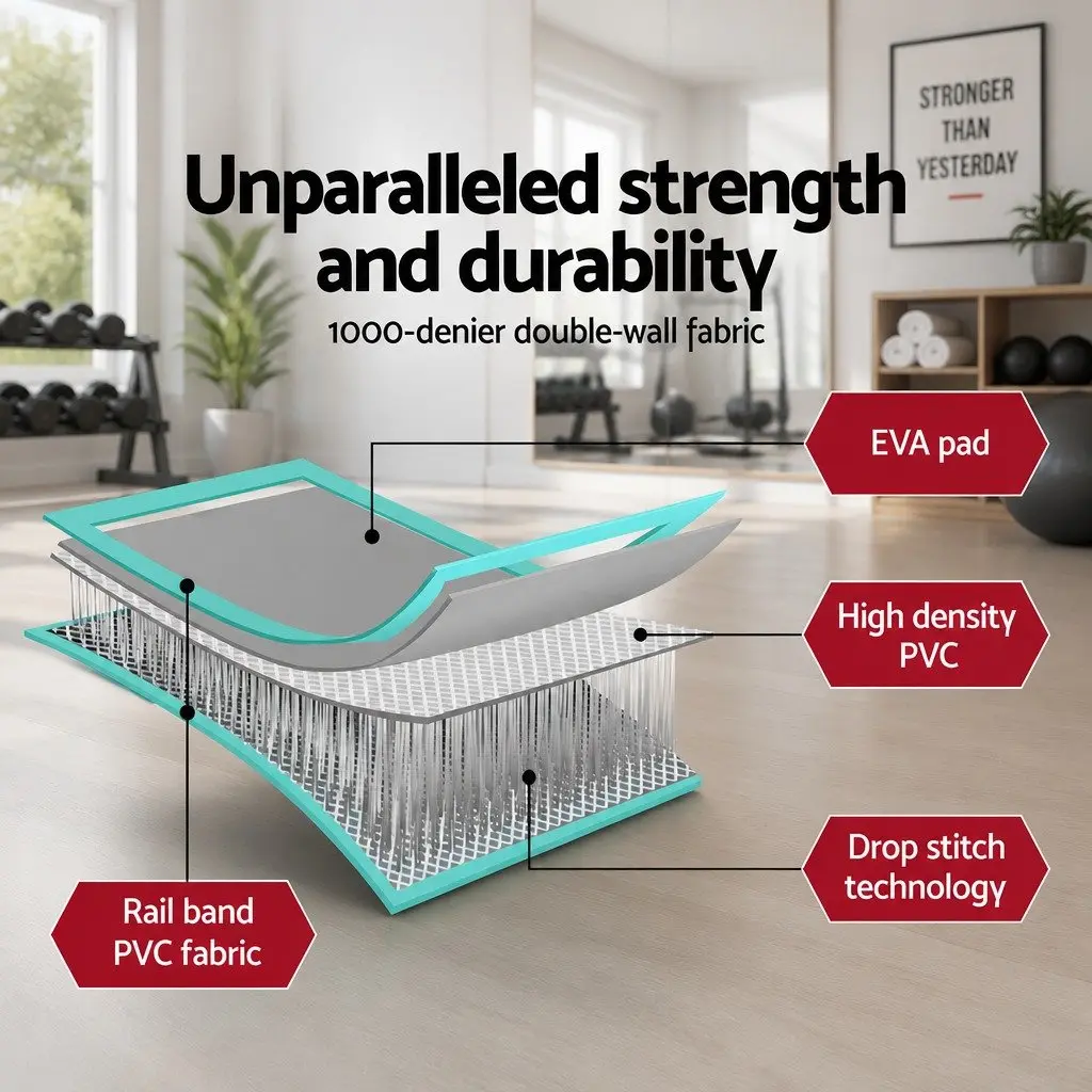 Air Track Mat Inflatable Gymnastics Tumbling 3M x 1M Fitness Training