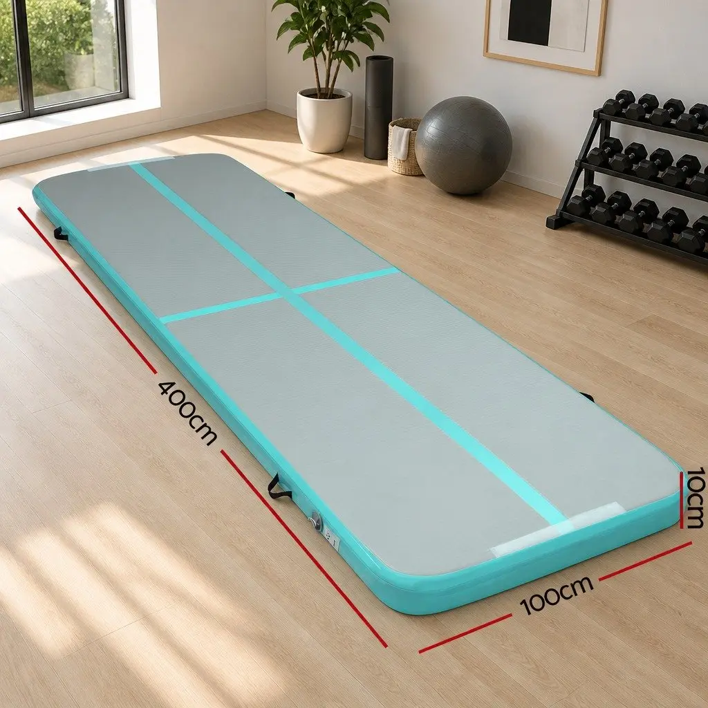 Air Track Mat Inflatable 4M Gymnastics Tumbling Floor Exercise Home Fitness Yoga