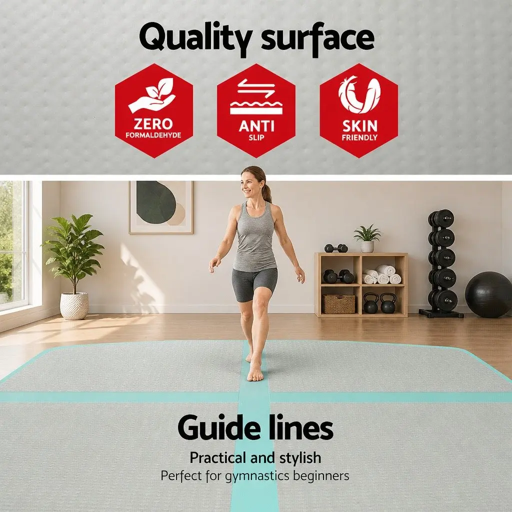 Air Track Mat Inflatable 4M Gymnastics Tumbling Floor Exercise Home Fitness Yoga