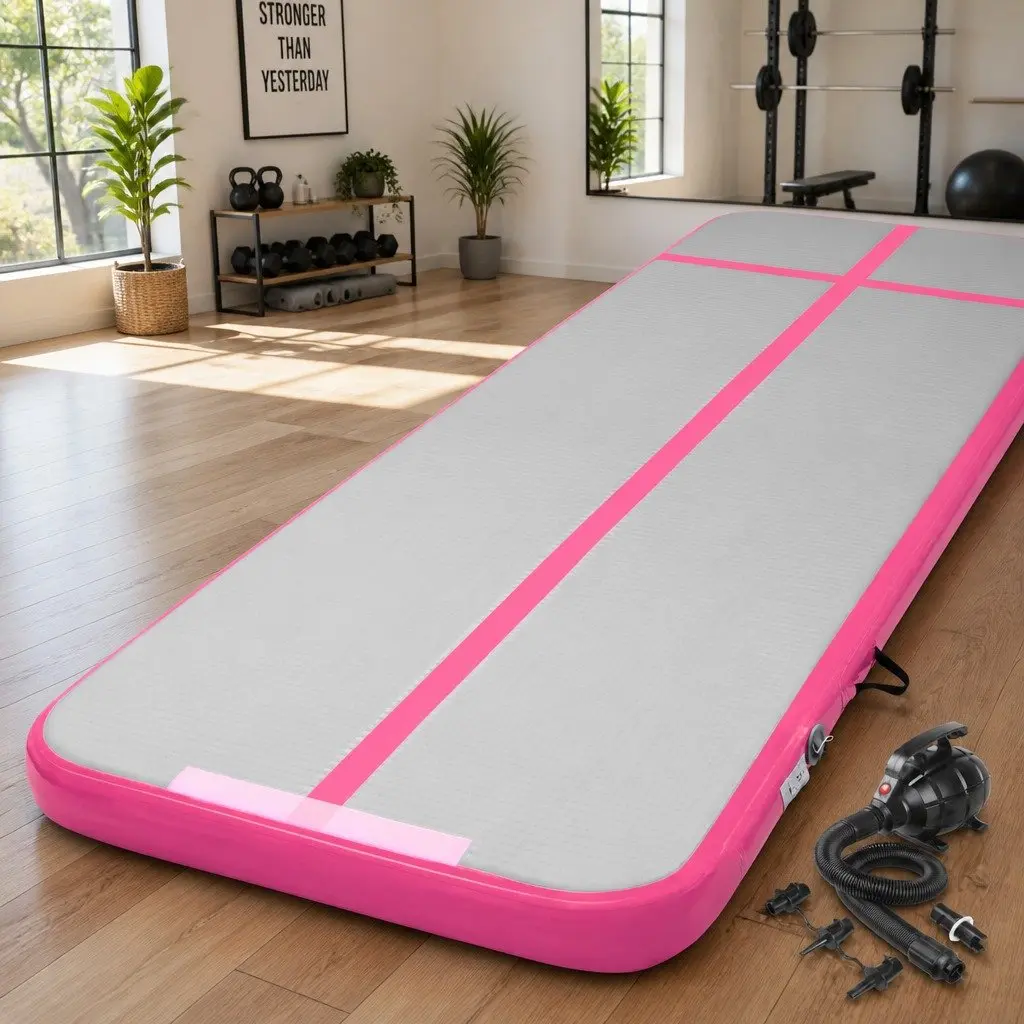 Air Track Inflatable Tumbling Mat Cushioned Surface 4M