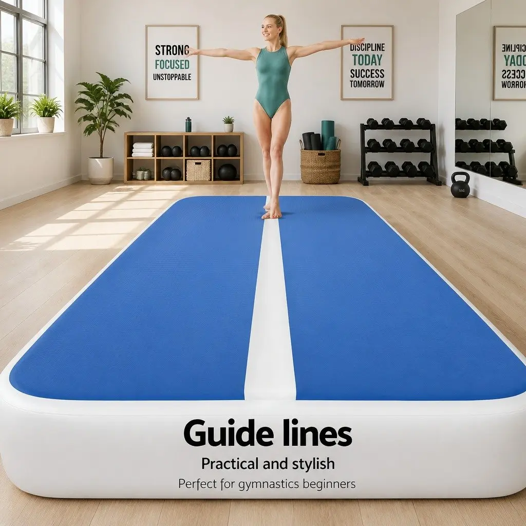 Inflatable Air Track Mat 4M x 1M 20cm Thick Gymnastics Tumbling Training with Electric Pump
