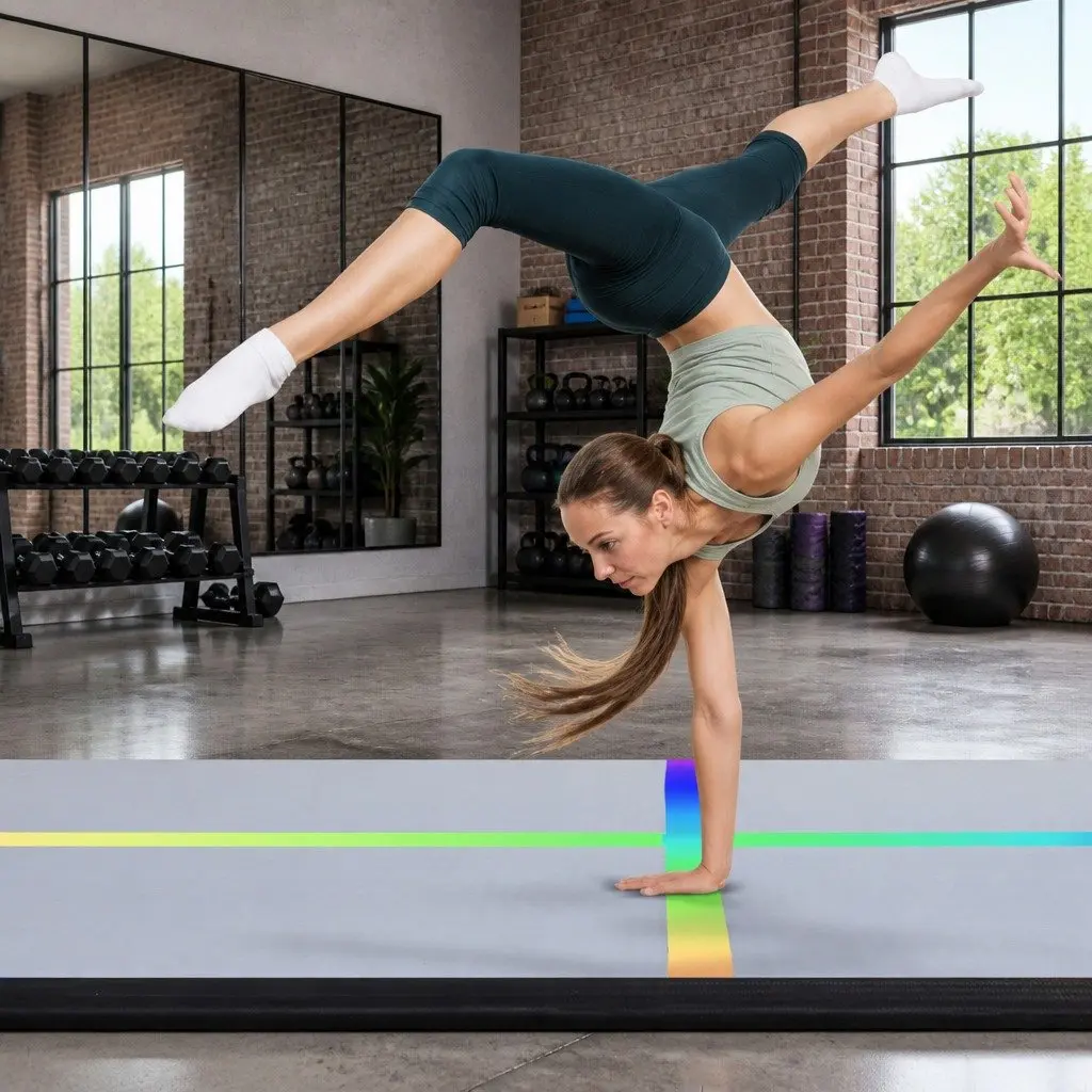 Air Track Gymnastics Tumbling Mat Inflatable 4M with Anti-Slip Surface and Electric Air Pump