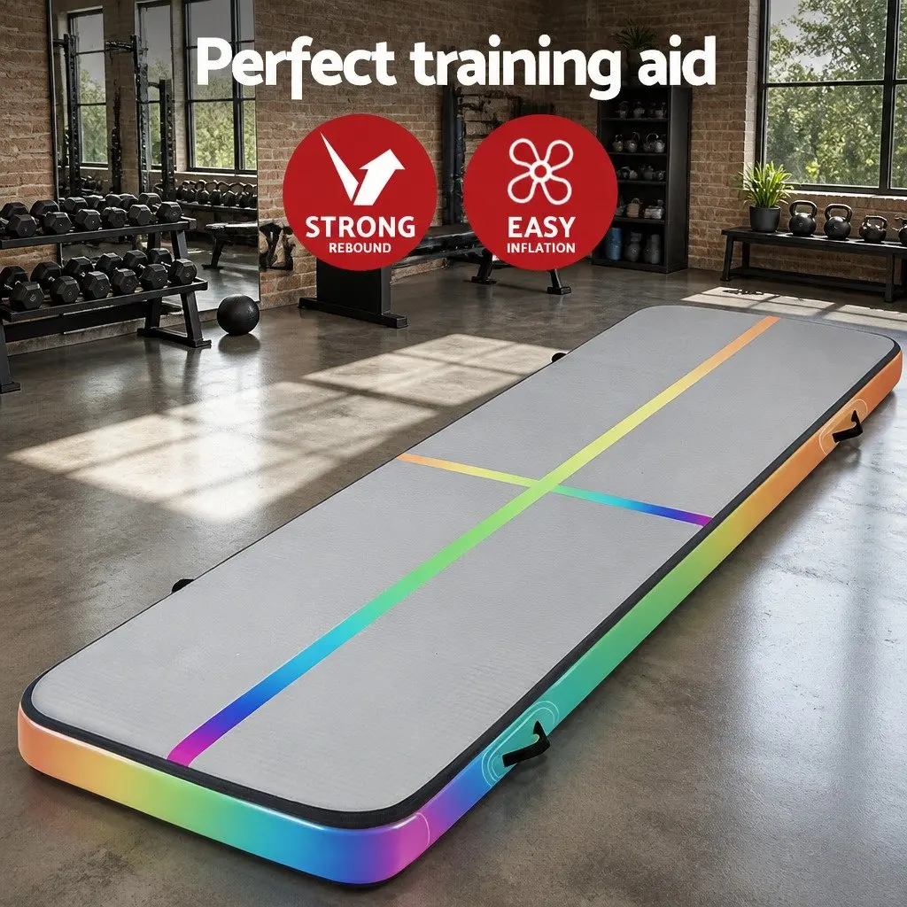 Air Track Gymnastics Tumbling Mat Inflatable 4M with Anti-Slip Surface and Electric Air Pump