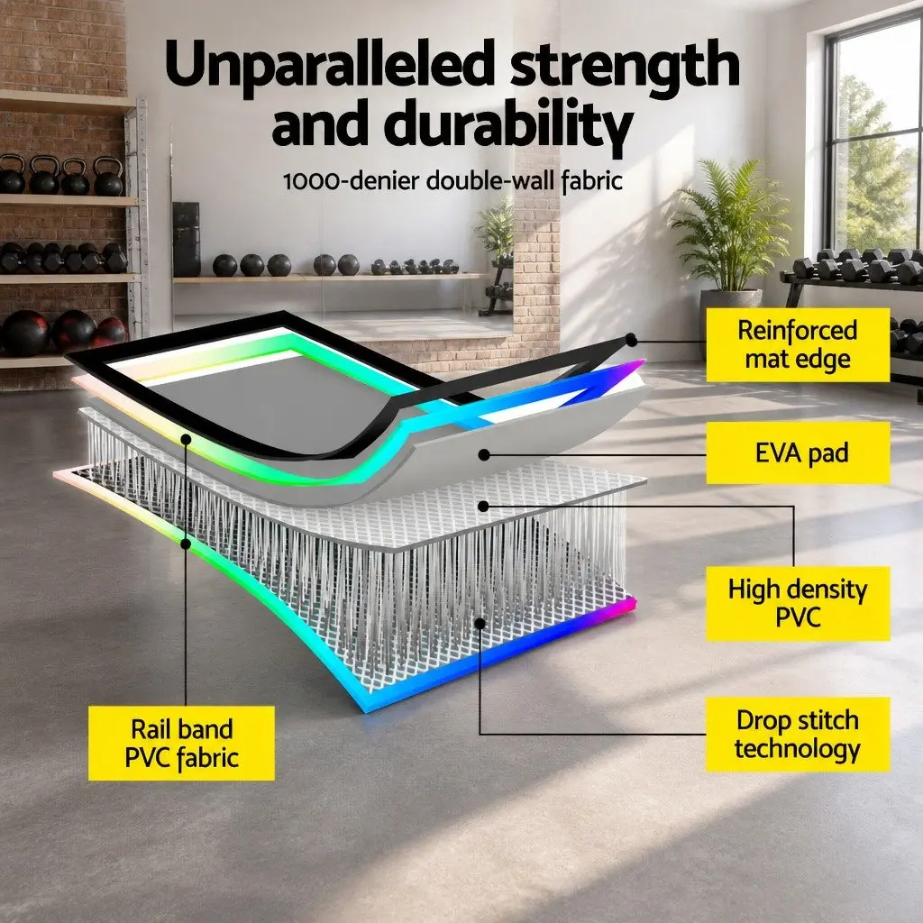 Air Track Gymnastics Tumbling Mat Inflatable 4M with Anti-Slip Surface and Electric Air Pump