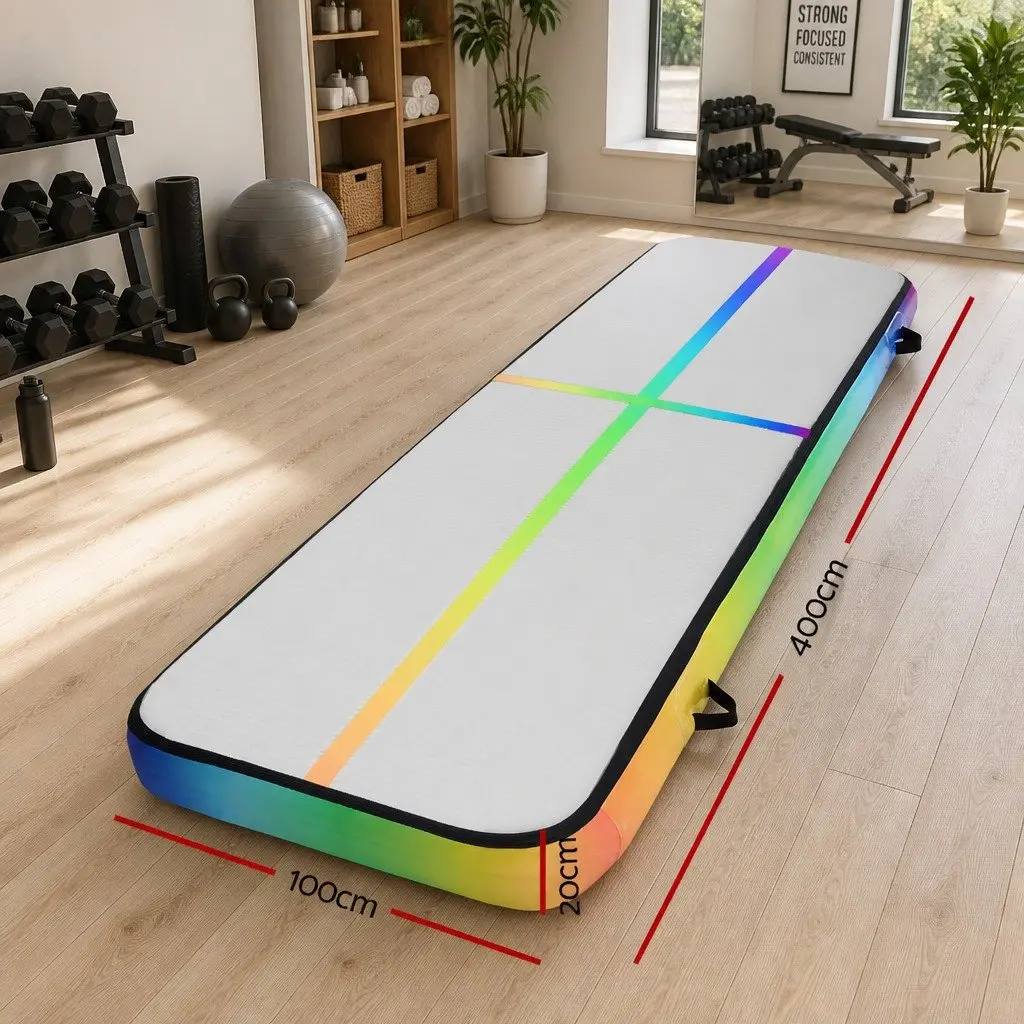 Air Track Gymnastics Mat 4M Inflatable Tumbling Exercise Cheerleading Training