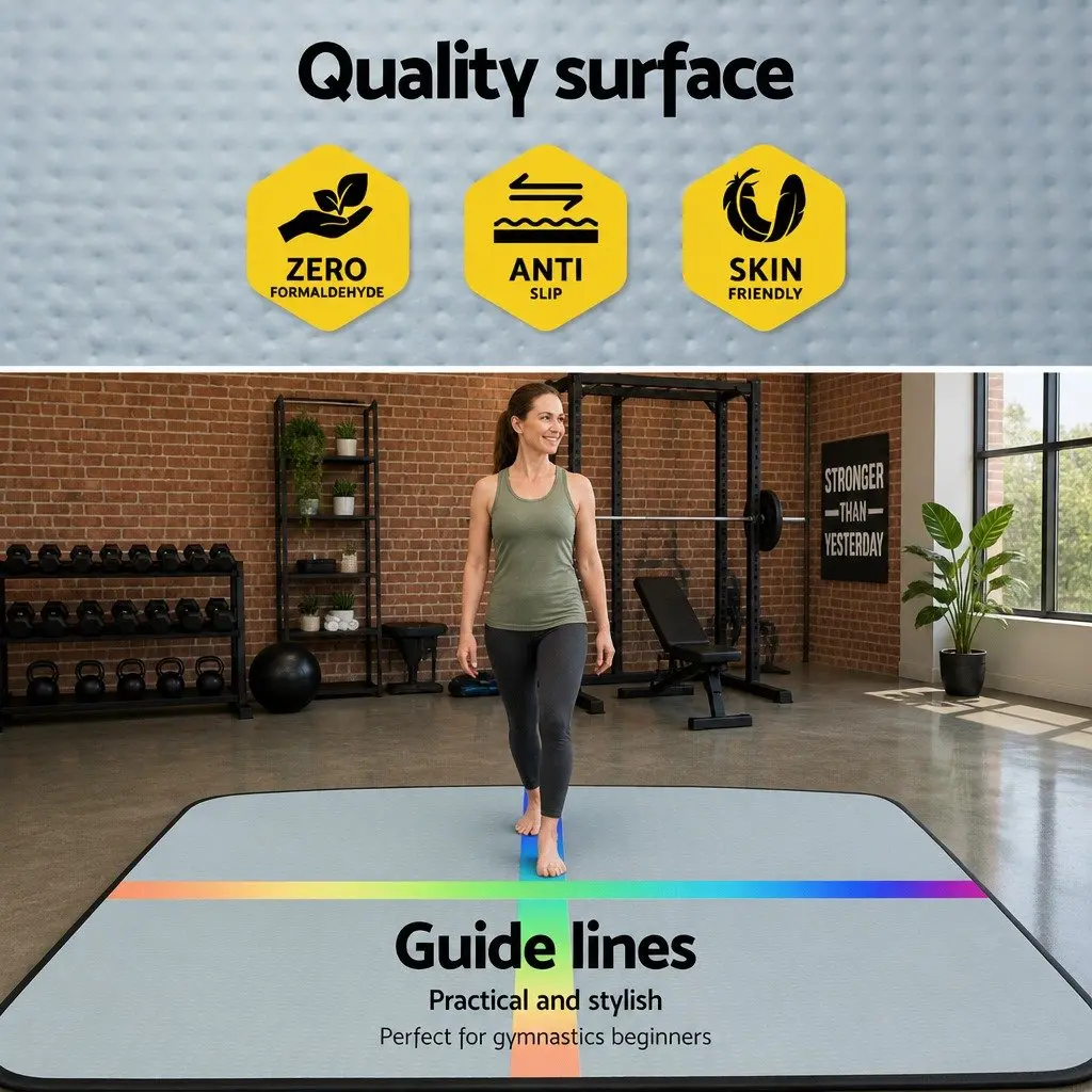 5M Inflatable Air Track Gymnastics Tumbling Mat with Anti-Slip Surface for Exercise Training Yoga and Cheer
