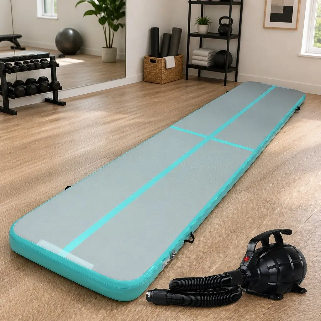 Inflatable Air Track Mat 5M Gymnastics Tumbling Training Exercise Fitness Green