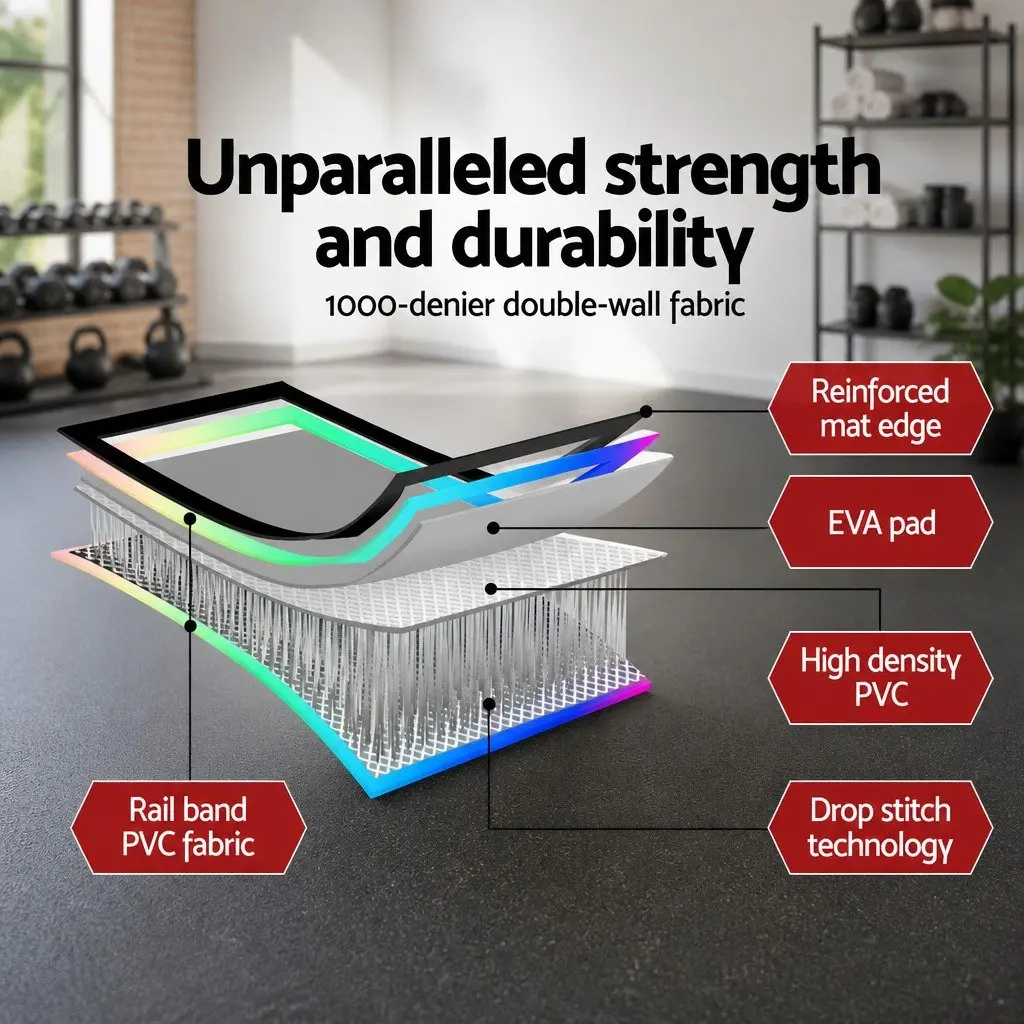 Air Track Inflatable Tumbling Mat 5M Cushioned Portable Anti-Slip Surface