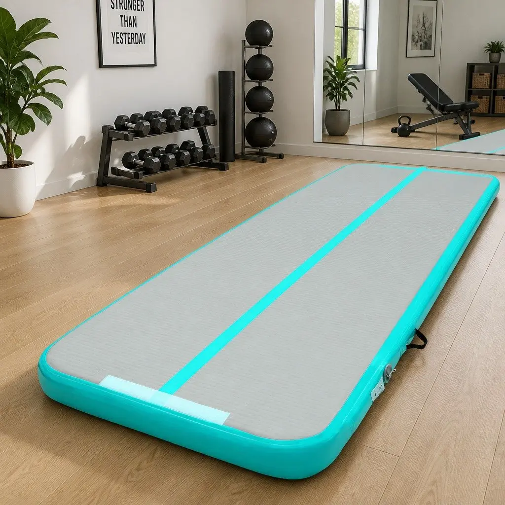 Inflatable Air Track Mat 5M Cushioned Surface for Gymnastics Tumbling Yoga Home Fitness