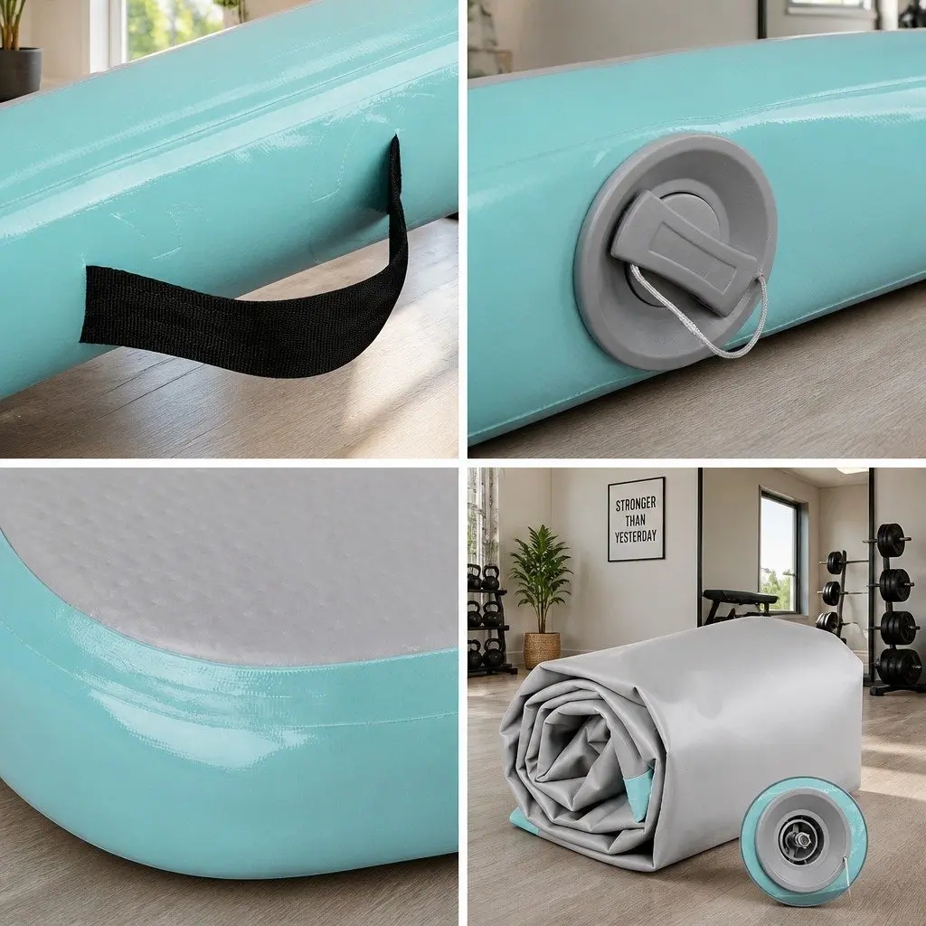 Inflatable Air Track Mat 5M Cushioned Surface for Gymnastics Tumbling Yoga Home Fitness