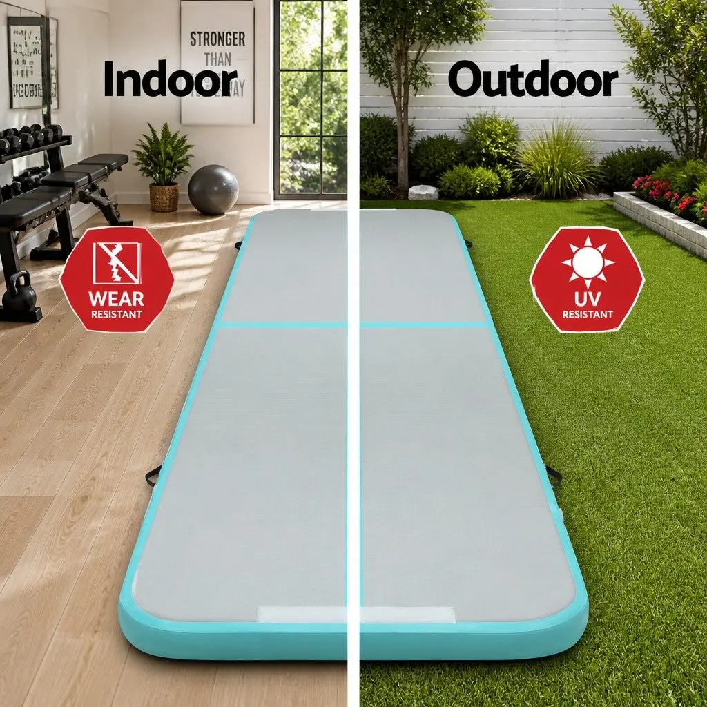 Inflatable Air Track Mat 5M Cushioned Surface for Gymnastics Tumbling Yoga Home Fitness