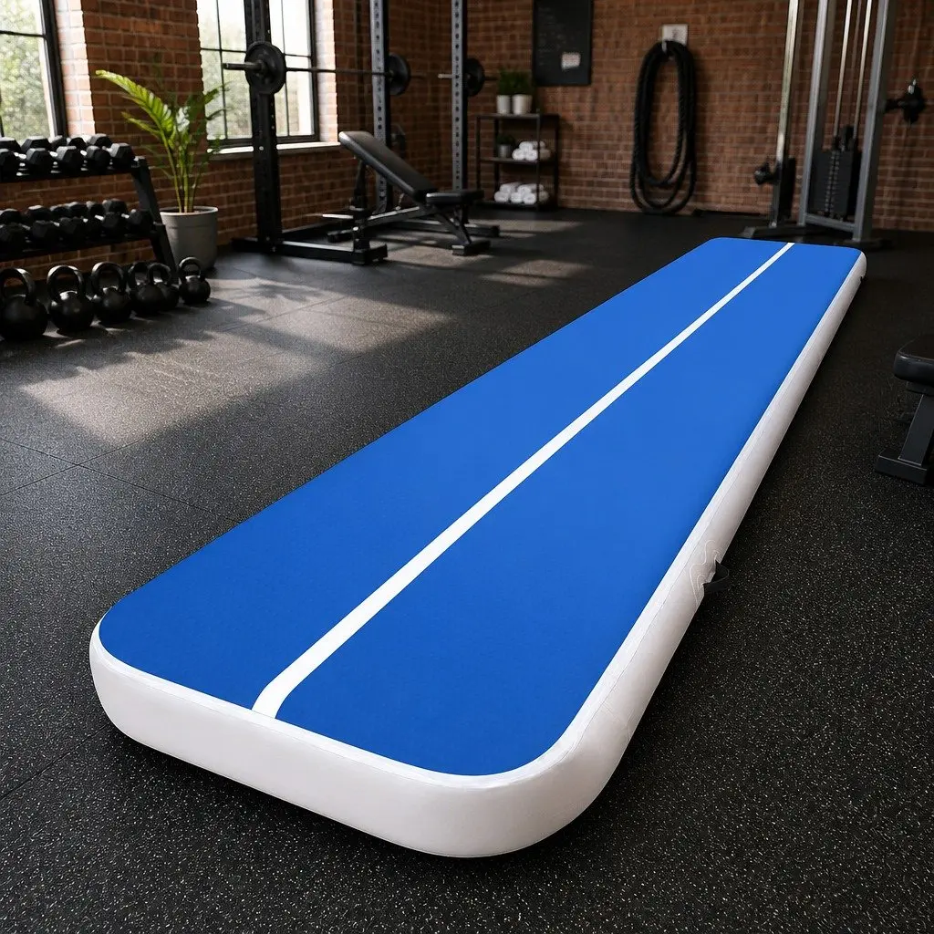 Inflatable Air Track Mat Cushioned Surface 6m x 1m Gymnastics Tumbling Exercise Training Pad