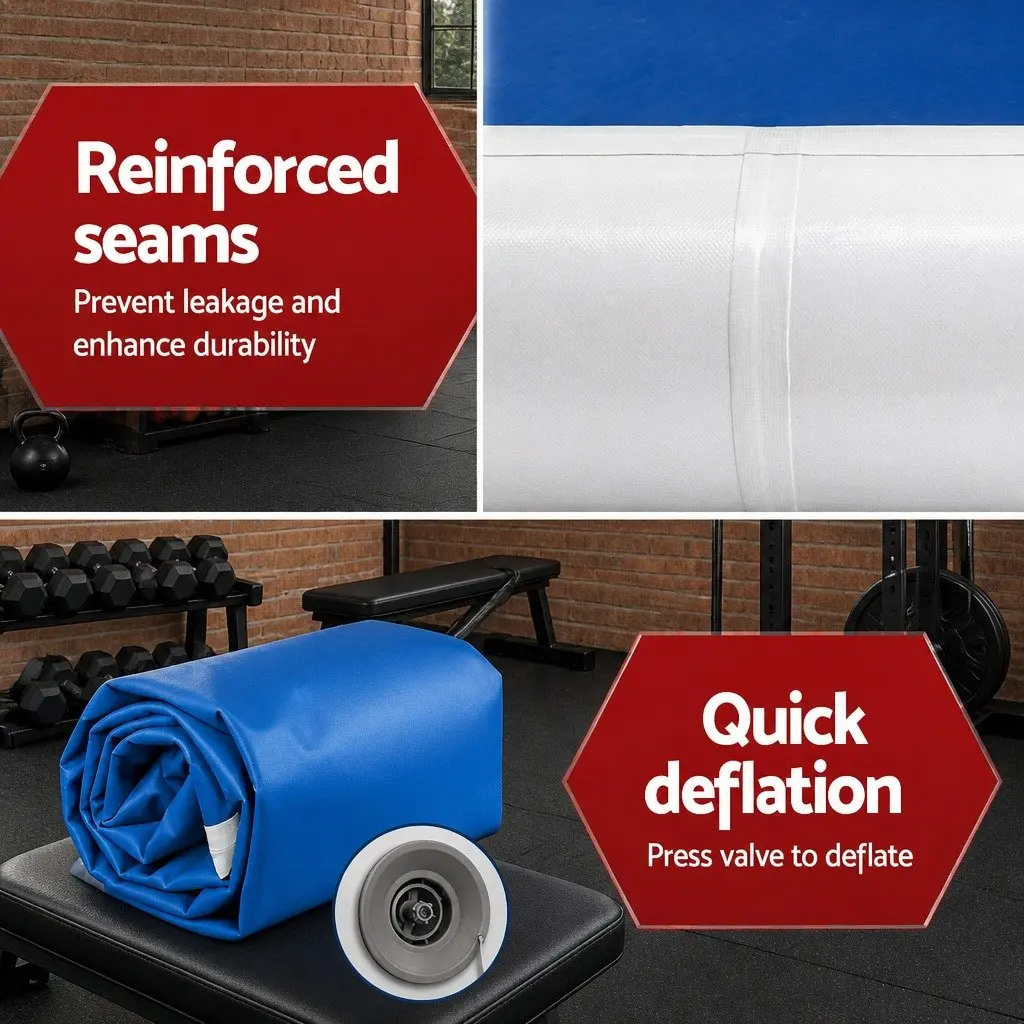 Inflatable Air Track Mat Cushioned Surface 6m x 1m Gymnastics Tumbling Exercise Training Pad