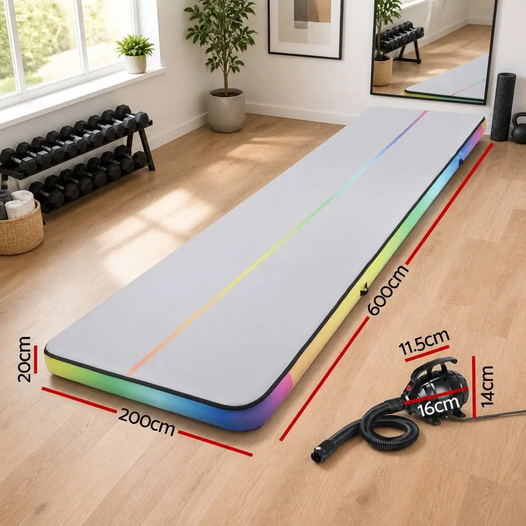 Air Track Mat Inflatable 6M Gymnastics Tumbling Training Exercise