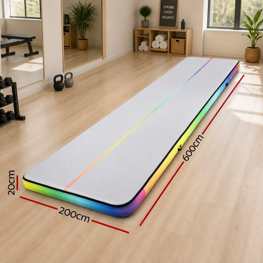 Air Track Mat Inflatable 6M Multicolour Gymnastics Tumbling Training Mat