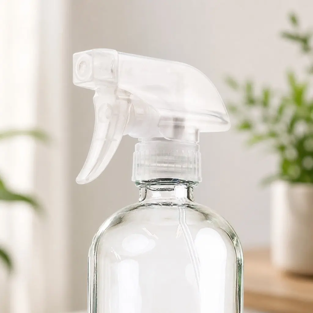 500ml Clear Glass Spray Bottles Ergonomic Trigger Nozzle Fine Mist Stream Set of 4