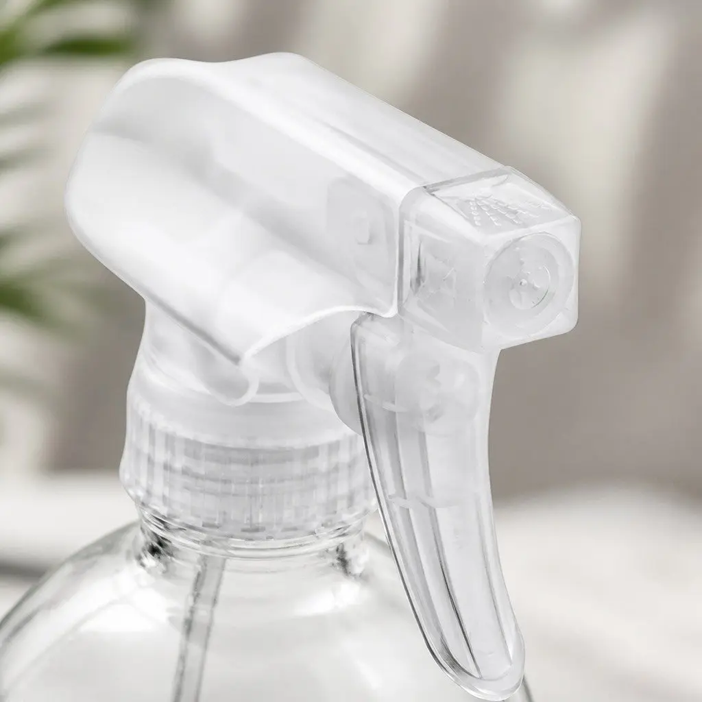500ml Clear Glass Spray Bottles Ergonomic Trigger Nozzle Fine Mist Stream Set of 4