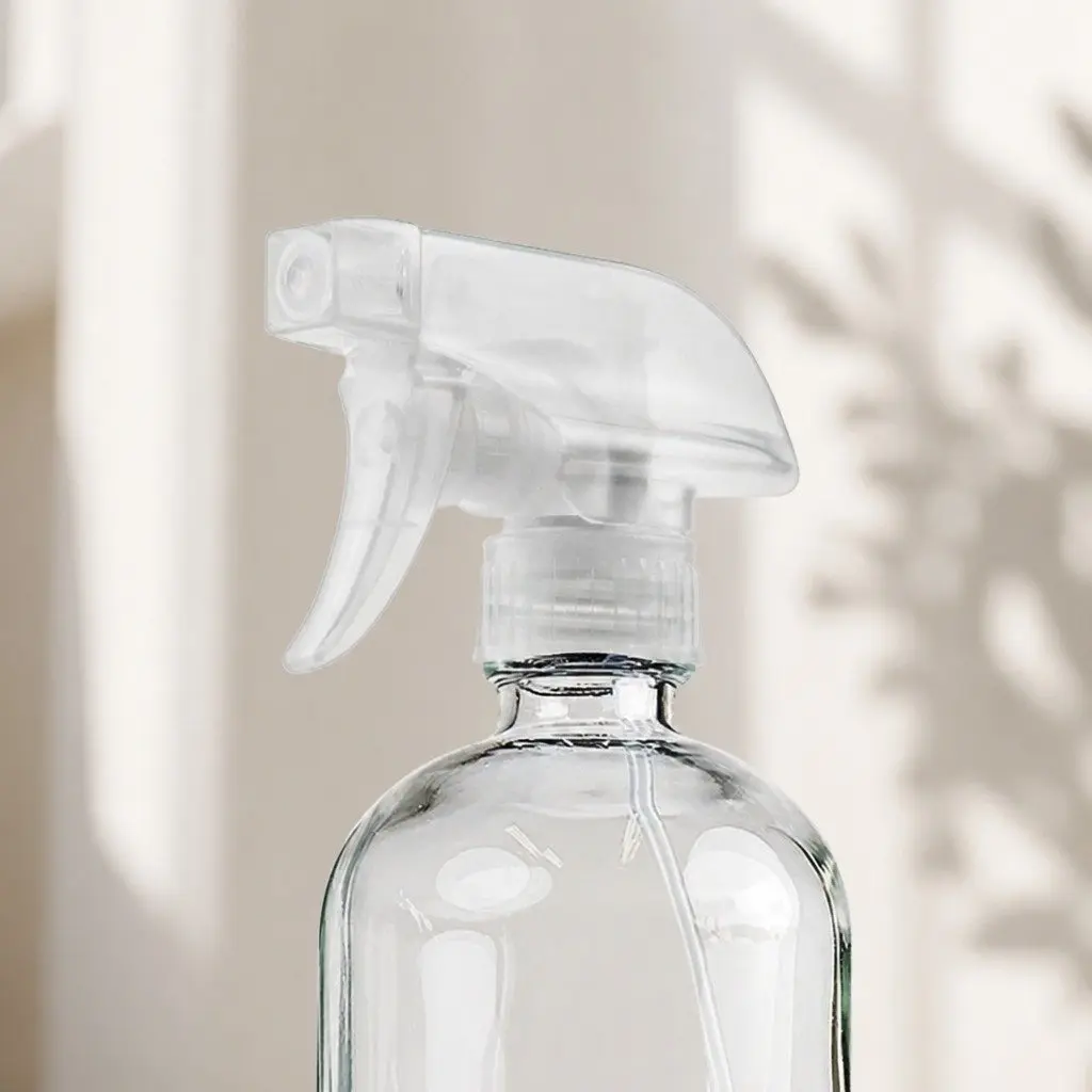 500ml Clear Glass Spray Bottles Adjustable Nozzle Ergonomic Trigger 6 Piece