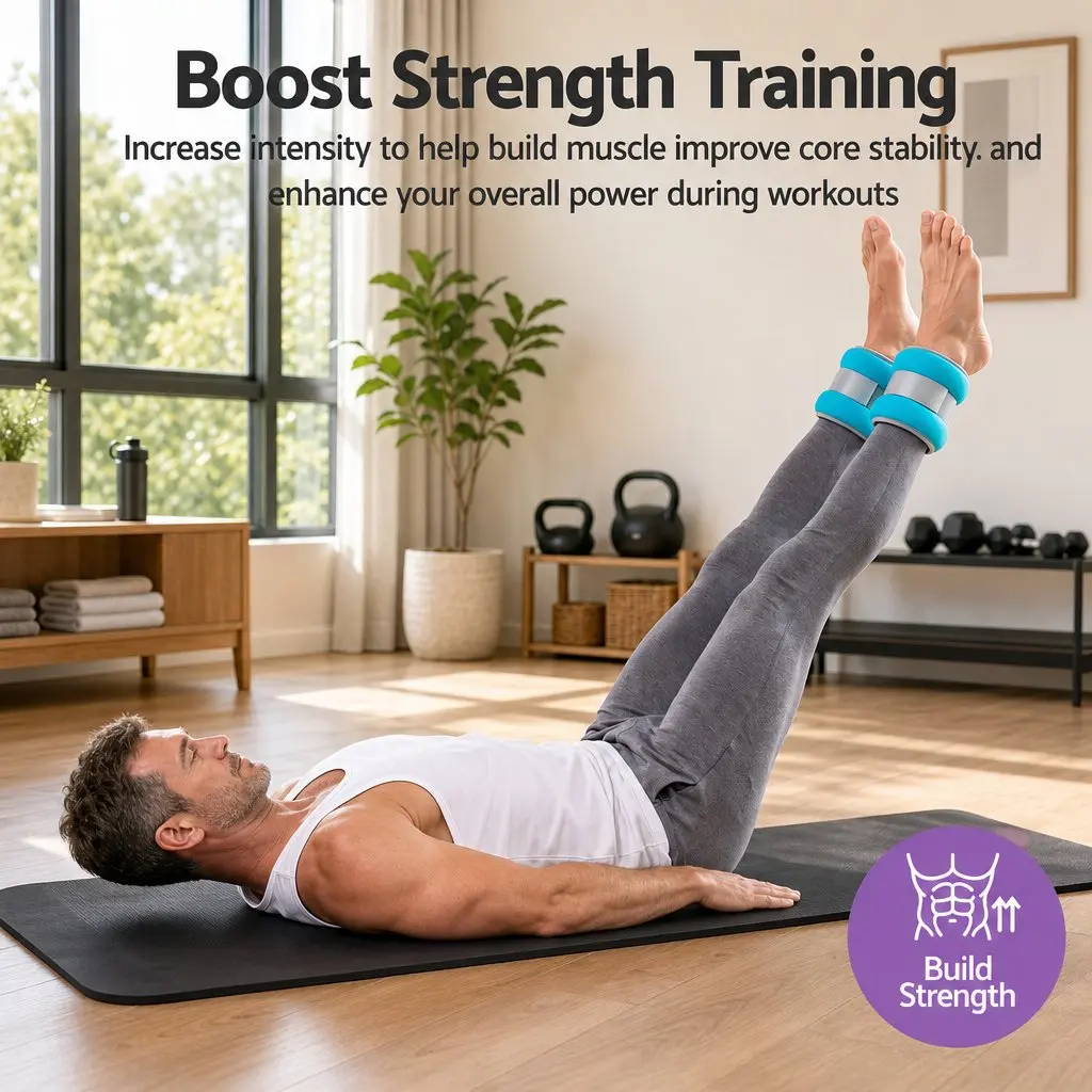 Ankle Wrist Weights Set 4 Pairs 1kg 2kg 3kg 4kg Home Fitness Walking Running