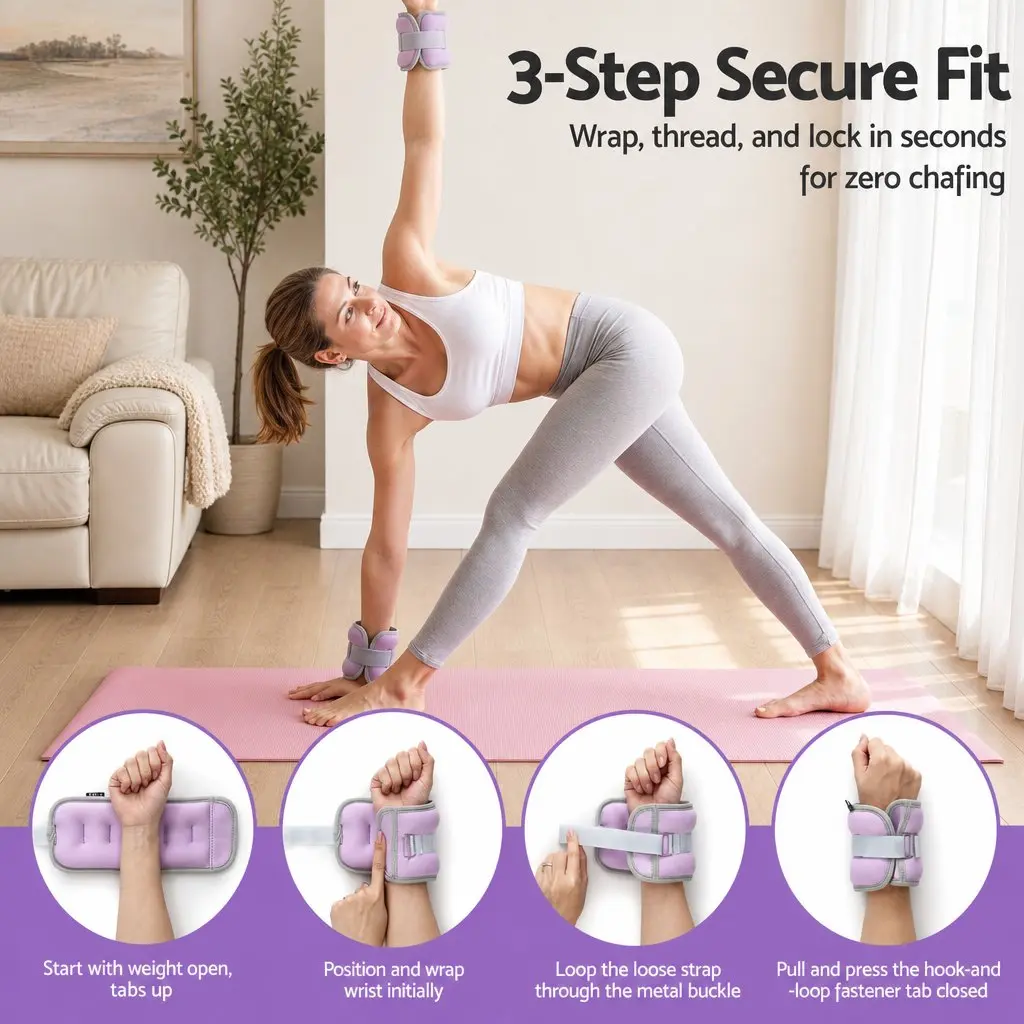 Ankle Wrist Weights Set 4 Pairs 1kg 2kg 3kg 4kg Home Fitness Walking Running